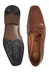 Shop_NR By Nidhi Rathi_Tan Patent Slip On Loafers _at_Aza_Fashions