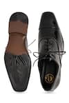 Shop_NR By Nidhi Rathi_Black Glossy Patent Derby Shoes _at_Aza_Fashions
