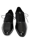 NR By Nidhi Rathi_Black Gloss Patent Oxford Shoes _at_Aza_Fashions