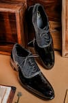 Buy_NR By Nidhi Rathi_Black Gloss Patent Oxford Shoes _at_Aza_Fashions