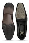 Shop_NR By Nidhi Rathi_Black Embroidery Colourblocked Suede Mid-top Derbys _at_Aza_Fashions