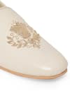 Buy_NR By Nidhi Rathi_White And Gold Embroidered Slip-on Derbys 