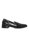 Buy_NR By Nidhi Rathi_Black Buckles Gloss Patent Slip-on Monks _Online_at_Aza_Fashions