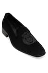 Shop_NR By Nidhi Rathi_Black Suede Slip-on Loafers _Online_at_Aza_Fashions