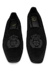 NR By Nidhi Rathi_Black Suede Slip-on Loafers _at_Aza_Fashions