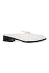Shop_NR By Nidhi Rathi_White Textured Patent Slip-on Flatforms_Online_at_Aza_Fashions