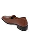 Buy_NR By Nidhi Rathi_Tan Textured Patent Slip-on Loafers _Online_at_Aza_Fashions