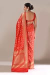 Shop_Samyukta Singhania_Red Jaal Weave Banarasi Silk Saree With Running Blouse _at_Aza_Fashions