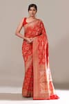Buy Samyukta Singhania Red Weave Silk Patola Banarasi Saree With Running Blouse at Aza Fashions Buy_Samyukta Singhania_Red Weave Silk Patola Banarasi Saree With Running Blouse _at_Aza_Fashions