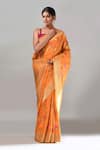 Buy Samyukta Singhania Orange Flower Weave Banarasi Silk Saree With Running Blouse Online at Aza Fashions Buy_Samyukta Singhania_Orange Flower Weave Banarasi Silk Saree With Running Blouse _Online_at_Aza_Fashions