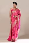 Buy_Naintara Bajaj_Pink Banarasi Silk Butti Brocade Saree With Running Blouse _Online_at_Aza_Fashions