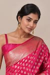 Naintara Bajaj_Pink Banarasi Silk Butti Brocade Saree With Running Blouse _at_Aza_Fashions