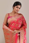 Shop_Samyukta Singhania_Pink Banarasi Silk Patola Weave Saree With Running Blouse _Online_at_Aza_Fashions