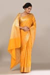 Buy_Naintara Bajaj_Yellow Banarasi Butti Saree With Running Blouse _Online_at_Aza_Fashions