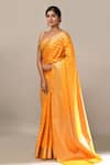 Shop_Naintara Bajaj_Yellow Banarasi Butti Saree With Running Blouse _Online_at_Aza_Fashions