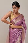 Shop_Naintara Bajaj_Purple Banarasi Butti Saree With Running Blouse _Online_at_Aza_Fashions
