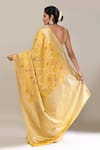 Shop_Samyukta Singhania_Yellow Flower Weave Banarasi Silk Saree With Running Blouse _at_Aza_Fashions
