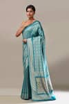 Buy Samyukta Singhania Blue Silk Banarasi Woven Saree With Running Blouse Online at Aza Fashions Buy_Samyukta Singhania_Blue Silk Banarasi Woven Saree With Running Blouse _Online_at_Aza_Fashions
