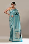 Buy Samyukta Singhania Blue Silk Banarasi Woven Saree With Running Blouse at Aza Fashions Buy_Samyukta Singhania_Blue Silk Banarasi Woven Saree With Running Blouse _at_Aza_Fashions