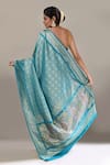 Shop Samyukta Singhania Blue Silk Banarasi Woven Saree With Running Blouse at Aza Fashions Shop_Samyukta Singhania_Blue Silk Banarasi Woven Saree With Running Blouse _at_Aza_Fashions
