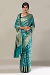 Samyukta Singhania Blue Banarasi Butti Saree With Running Blouse Online at Aza Fashions Samyukta Singhania_Blue Banarasi Butti Saree With Running Blouse _Online_at_Aza_Fashions