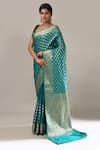 Buy Samyukta Singhania Blue Banarasi Butti Saree With Running Blouse Online at Aza Fashions Buy_Samyukta Singhania_Blue Banarasi Butti Saree With Running Blouse _Online_at_Aza_Fashions