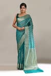 Buy Samyukta Singhania Blue Banarasi Butti Saree With Running Blouse at Aza Fashions Buy_Samyukta Singhania_Blue Banarasi Butti Saree With Running Blouse _at_Aza_Fashions
