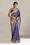 Samyukta Singhania_Blue Weave Patola Banarasi Saree With Running Blouse _Online_at_Aza_Fashions