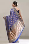 Shop_Samyukta Singhania_Blue Weave Patola Banarasi Saree With Running Blouse _at_Aza_Fashions