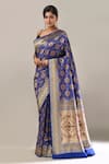 Samyukta Singhania_Blue Weave Patola Banarasi Saree With Running Blouse _at_Aza_Fashions