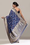 Shop Samyukta Singhania Blue Embroidery, Zari Flower Weave Banarasi Silk Saree With Running Blouse at Aza Fashions Shop_Samyukta Singhania_Blue Embroidery, Zari Flower Weave Banarasi Silk Saree With Running Blouse _at_Aza_Fashions