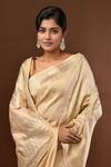 Buy_Samyukta Singhania_Cream Leaf Woven Banarasi Silk Saree With Running Blouse _Online_at_Aza_Fashions