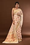 Shop_Samyukta Singhania_Off White Weave Patola Banarasi Saree With Running Blouse _Online_at_Aza_Fashions
