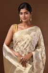 Buy Samyukta Singhania White Zari Jaal Weave Banarasi Silk Saree With Running Blouse Online at Aza Fashions Buy_Samyukta Singhania_White Zari Jaal Weave Banarasi Silk Saree With Running Blouse _Online_at_Aza_Fashions