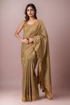 Buy Tarun Tahiliani Gold Silk Sequins, Embroidery Square Neck Saree With Blouse at Aza Fashions Buy_Tarun Tahiliani_Gold Silk Sequins, Embroidery Square Neck Saree With Blouse _at_Aza_Fashions