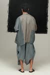 Shop_Urvashi Kaur_Gray Linen Kumo Designer Jacket _at_Aza_Fashions