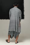 Shop_Urvashi Kaur_Gray Yoru Handwoven Eri Jacket _at_Aza_Fashions
