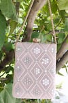 Buy_A Clutch Story_Pink Embroidery, Sequins Designer Fajr Dusty Clutch _at_Aza_Fashions