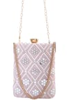 Shop_A Clutch Story_Pink Embroidery, Sequins Designer Fajr Dusty Clutch _at_Aza_Fashions