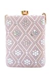 Buy_A Clutch Story_Pink Embroidery, Sequins Designer Fajr Dusty Clutch _Online_at_Aza_Fashions