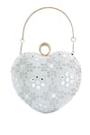 Shop_A Clutch Story_Ivory Embroidery Heart Shaped Designer Clutch _at_Aza_Fashions