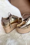 Modanta Footwear_Gold And Brown Designer Sneakers _Online_at_Aza_Fashions