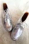 Shop_Modanta Footwear_Silver Glitter Platform Sneakers _at_Aza_Fashions