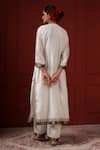 Shop_Sheeshakari_White Silk Beads, Sequins Round Neck Embellished Kurta Pant Set _at_Aza_Fashions