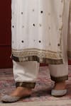 Sheeshakari_White Silk Beads, Sequins Round Neck Embellished Kurta Pant Set _at_Aza_Fashions