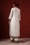 Shop_Sheeshakari_White Silk Beads, Sequins Round Neck Embroidered Kurta Pant Set _at_Aza_Fashions