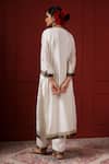 Shop_Sheeshakari_White Silk Embroidery, Sequins Round Neck Kurta Pant Set _at_Aza_Fashions