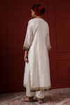 Shop_Sheeshakari_White Silk Sequins, Beads Round Neck Embroidered Kurta Set _at_Aza_Fashions