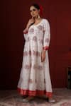Buy_Sheeshakari_White Silk Sequins, Embroidery Round Neck Floral Anarkali Set _Online_at_Aza_Fashions