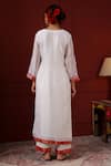 Shop_Sheeshakari_White Silk Tassels Round Neck Embroidered Kurta Set _at_Aza_Fashions